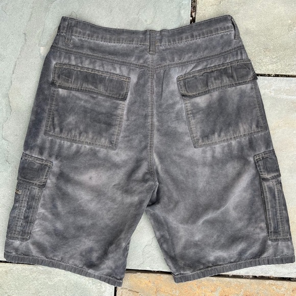 Reworked Y2K Black Grey Gorpcore Utility Ripstop Cargo Shorts Upcycled - Picture 2 of 6